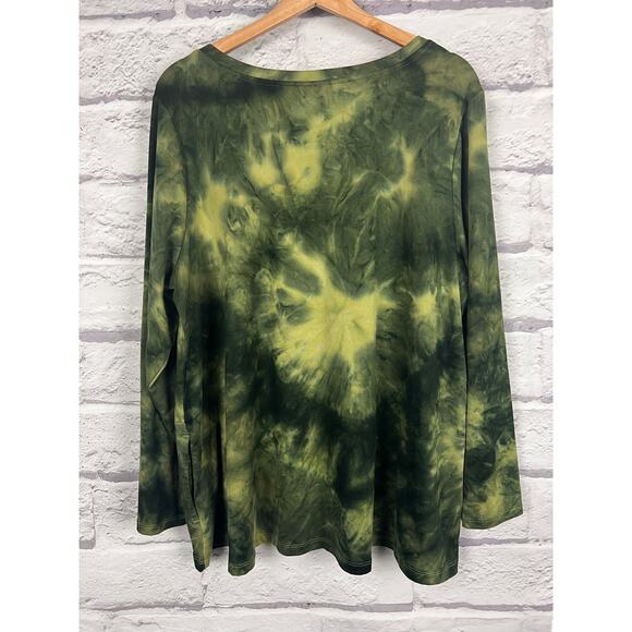 LOGO Lounge Womens 1X Tie Dye Artsy Boho Eclectic Grunge Leisure Tunic Top - Picture 4 of 12